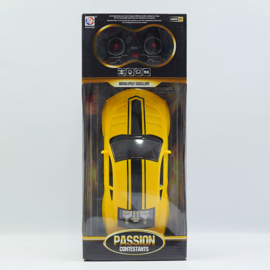 1:16 Remote Control Sports Car with USB Charging - Yellow - for Kids
