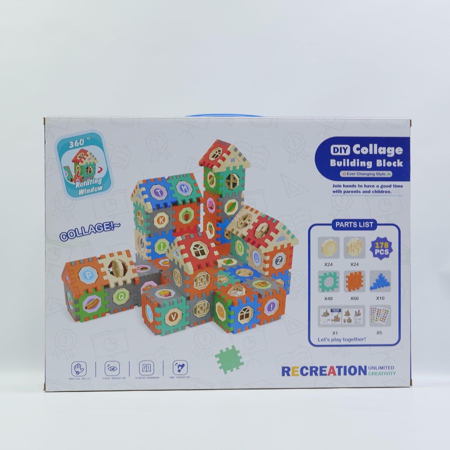 178 Piece Building Blocks Set for Kids