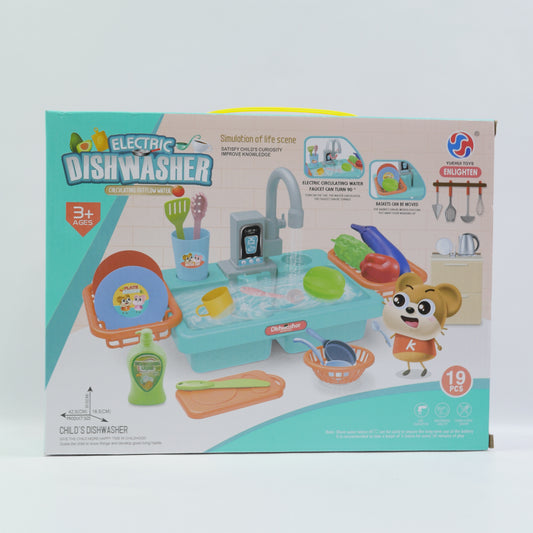 19 Piece Electronic Dishwasher Sink Playset - Ages 3+
