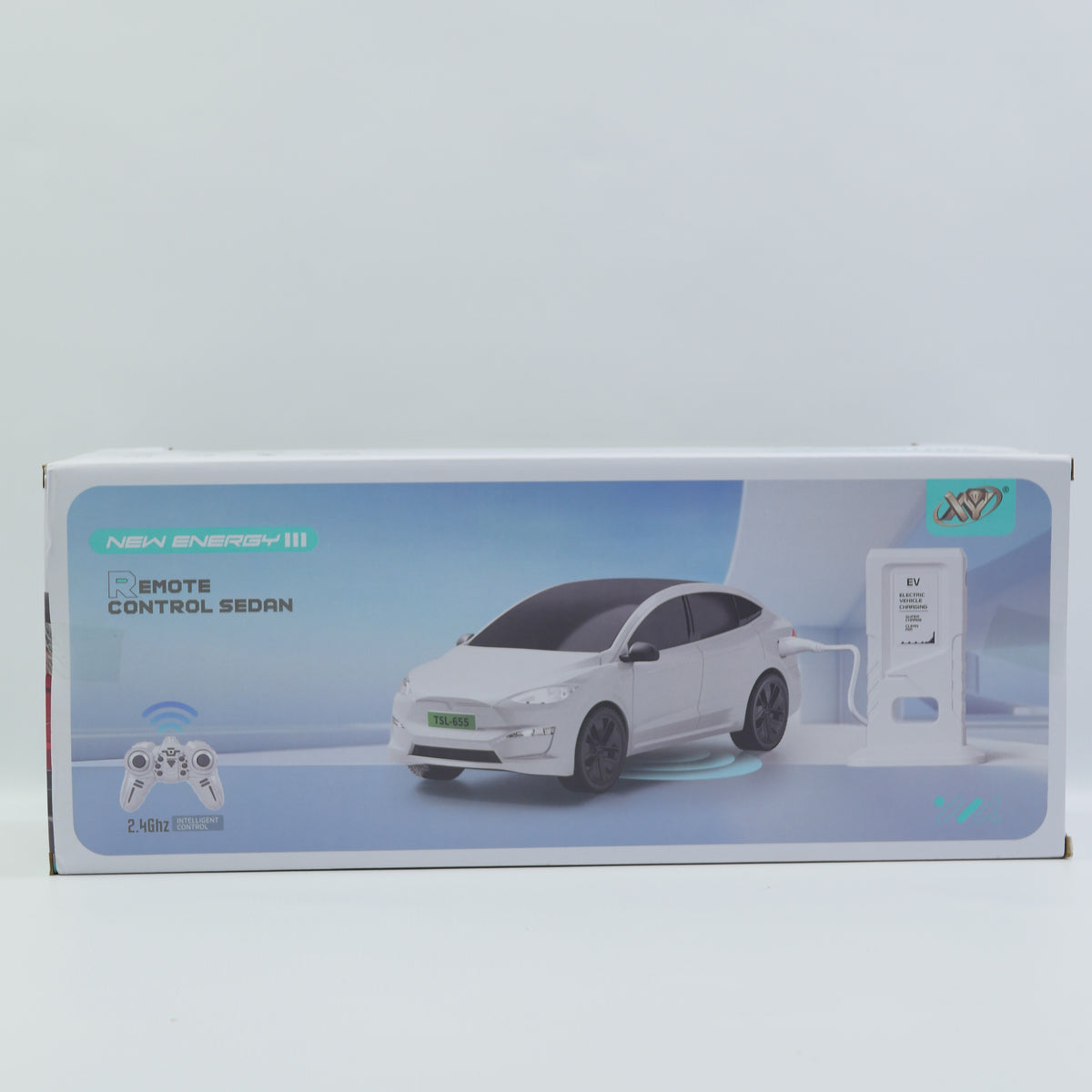 2.4GHz Remote Control Electric Sedan with USB Charging - White - Ages 6+