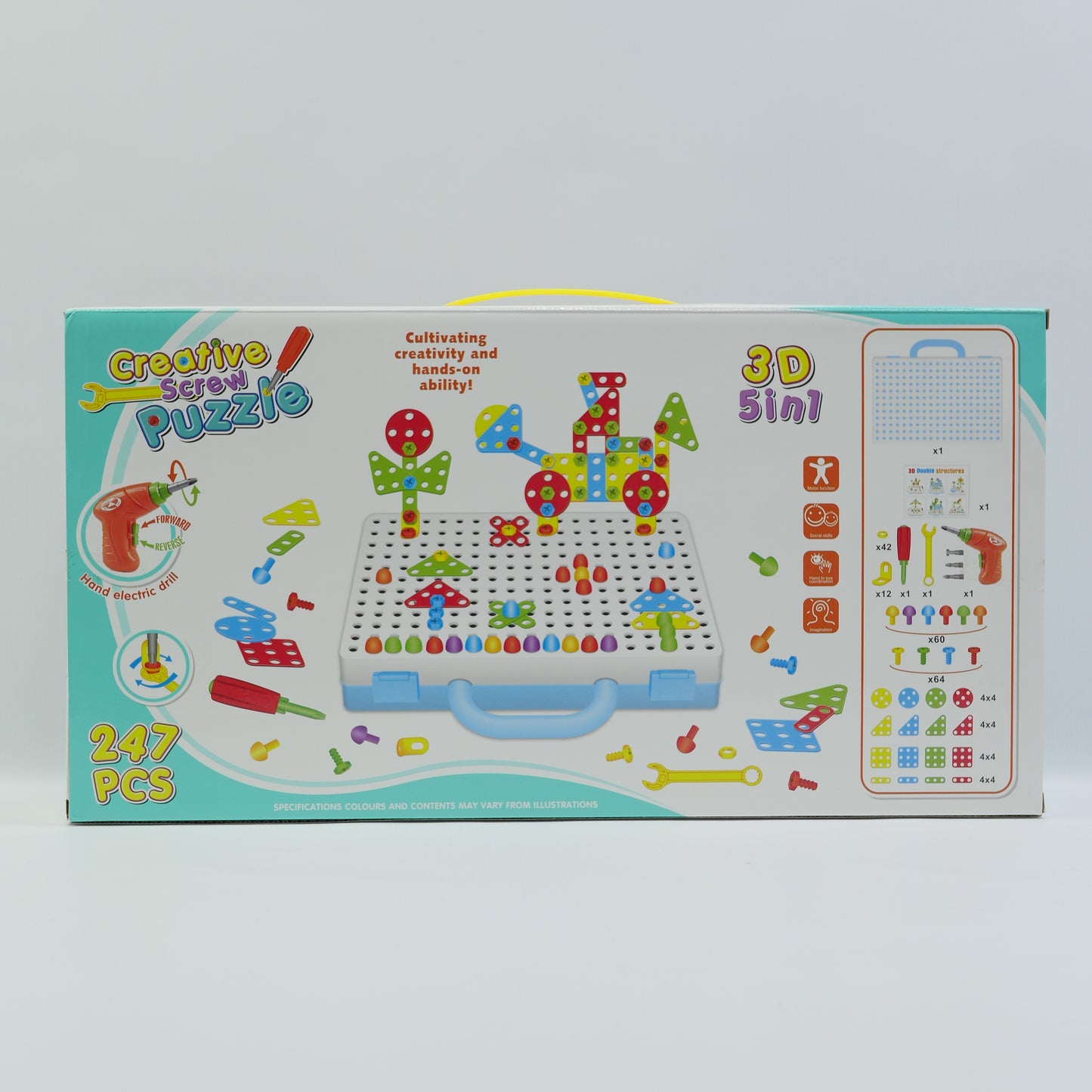 247 Piece 3-in-1 Creative Building Tool Set - Ages 3+