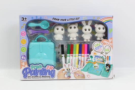 3-in-1 DIY Painting and Washable Figurine Set - Ages 3+