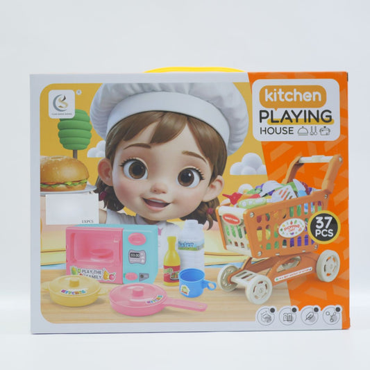 37 Piece Kitchen Cart Pretend Play Set