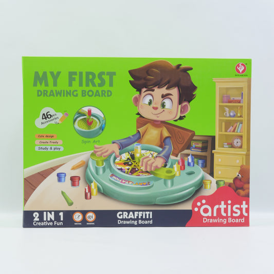 46 Piece 2-in-1 Educational Drawing Board Set for Kids