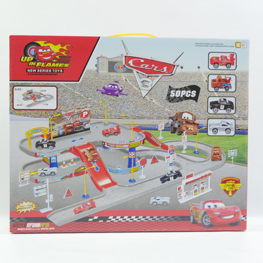50 Piece Disney Cars Parking Track Set for Kids