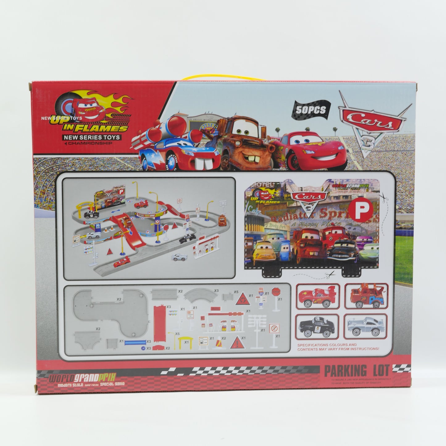 50 Piece Disney Cars Parking Track Set for Kids
