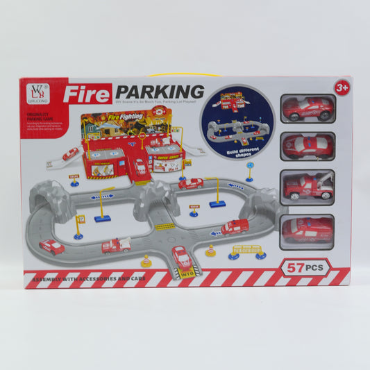 57 Piece Fire Rescue Parking Track Set - Ages 3+