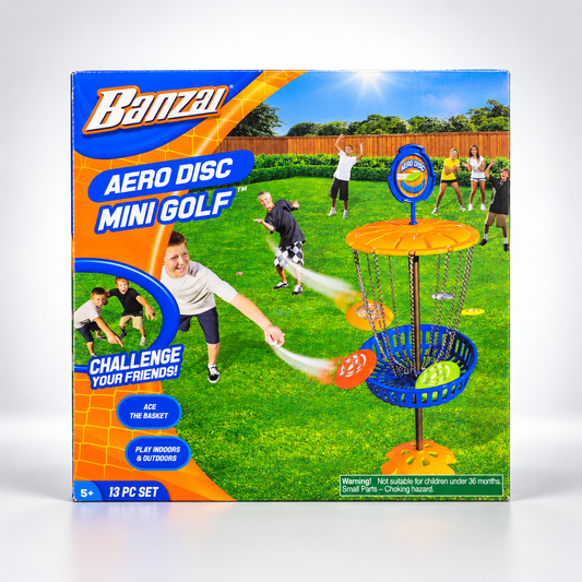 Banzai Aero Disc Mini Golf Game - 13 Piece Set - Ages 5+