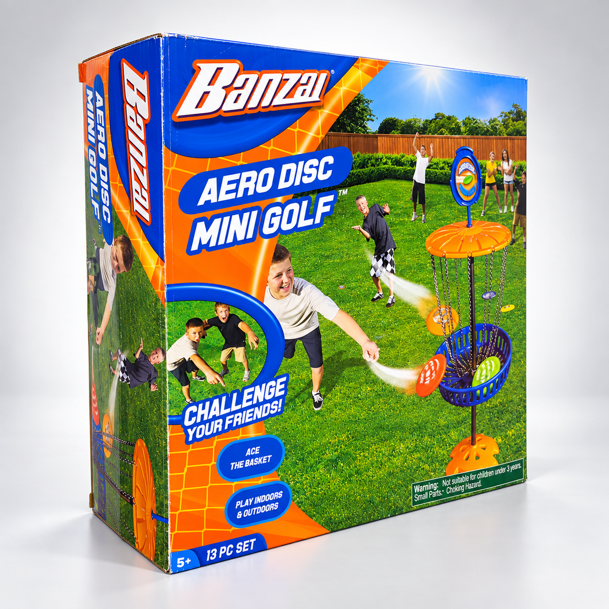 Banzai Aero Disc Mini Golf Game - 13 Piece Set - Ages 5+