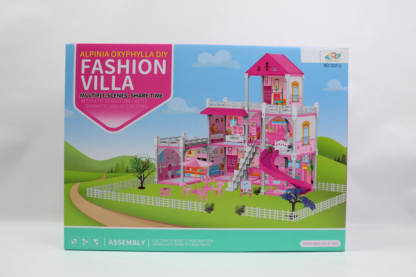 DIY Fashion Villa Dollhouse Playset - Ages 3+