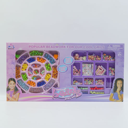 Deluxe Round Bead Jewelry Play Set for Kids