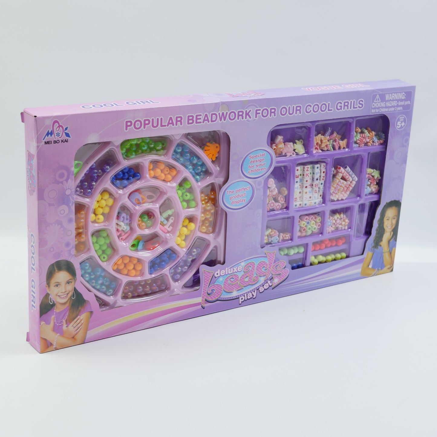 Deluxe Round Bead Jewelry Play Set for Kids