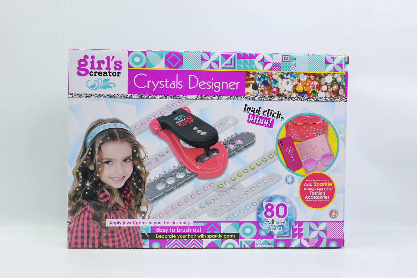 Girl's Creator Crystal Hair Designer with 80 Gems - Ages 5+