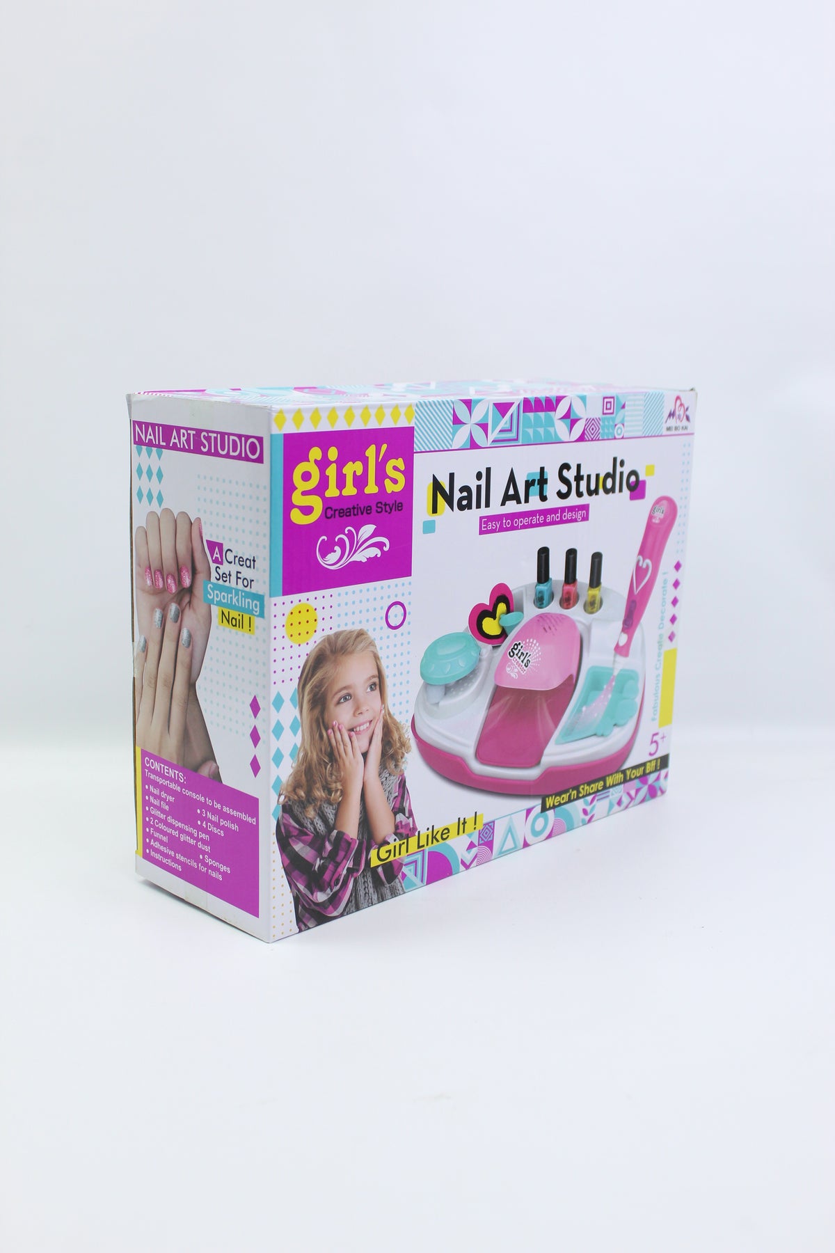Girl's Creator Nail Art Studio with Nail Dryer - Ages 5+