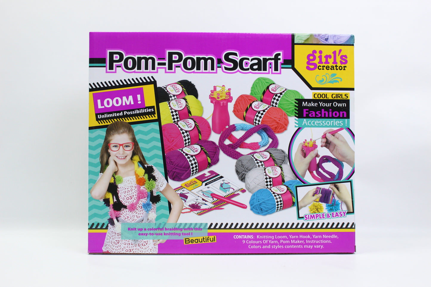 Girl's Creator Pom-Pom Scarf Loom Kit - Ages 6+