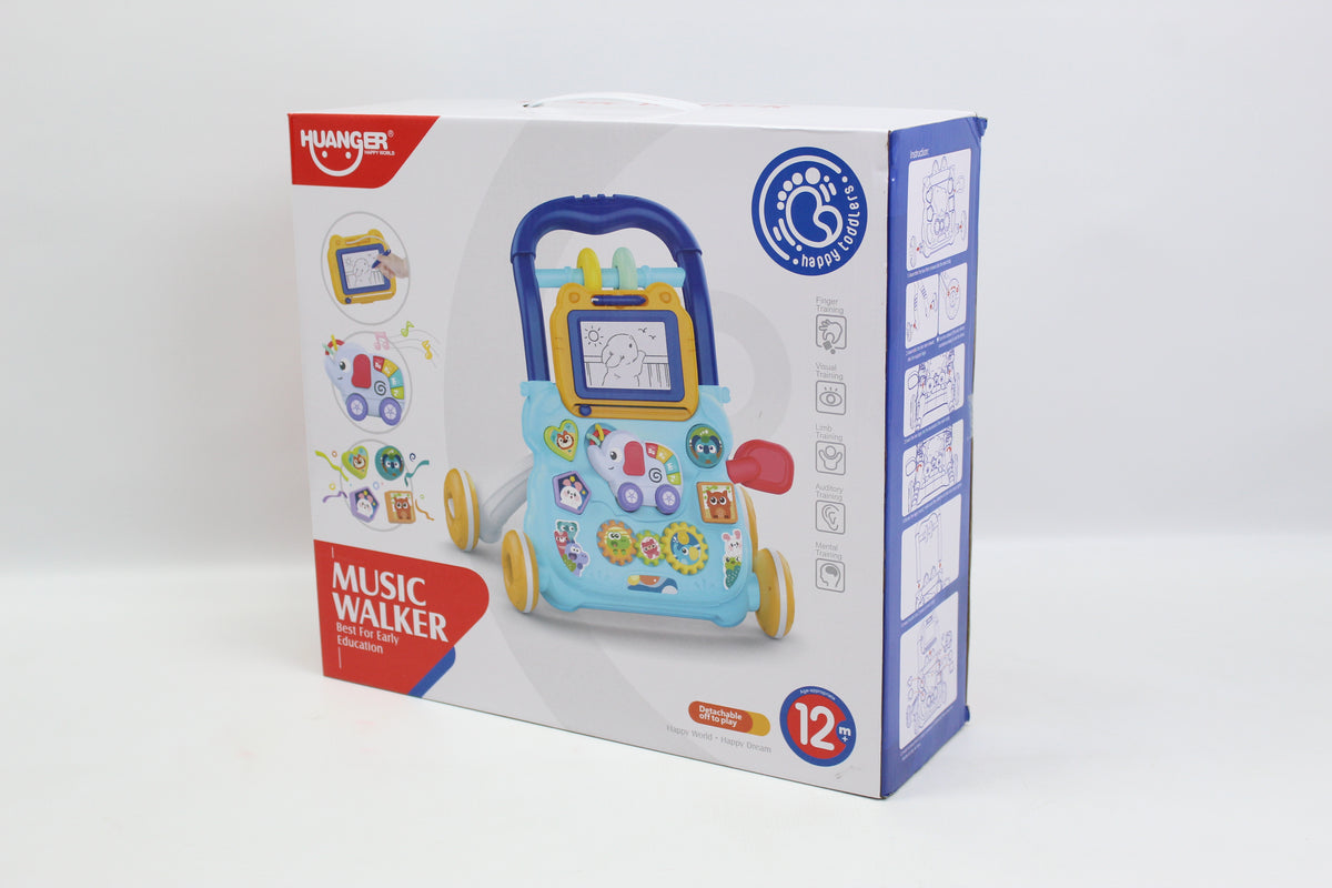 Huanger Musical Baby Walker - Blue - Ages 12M+