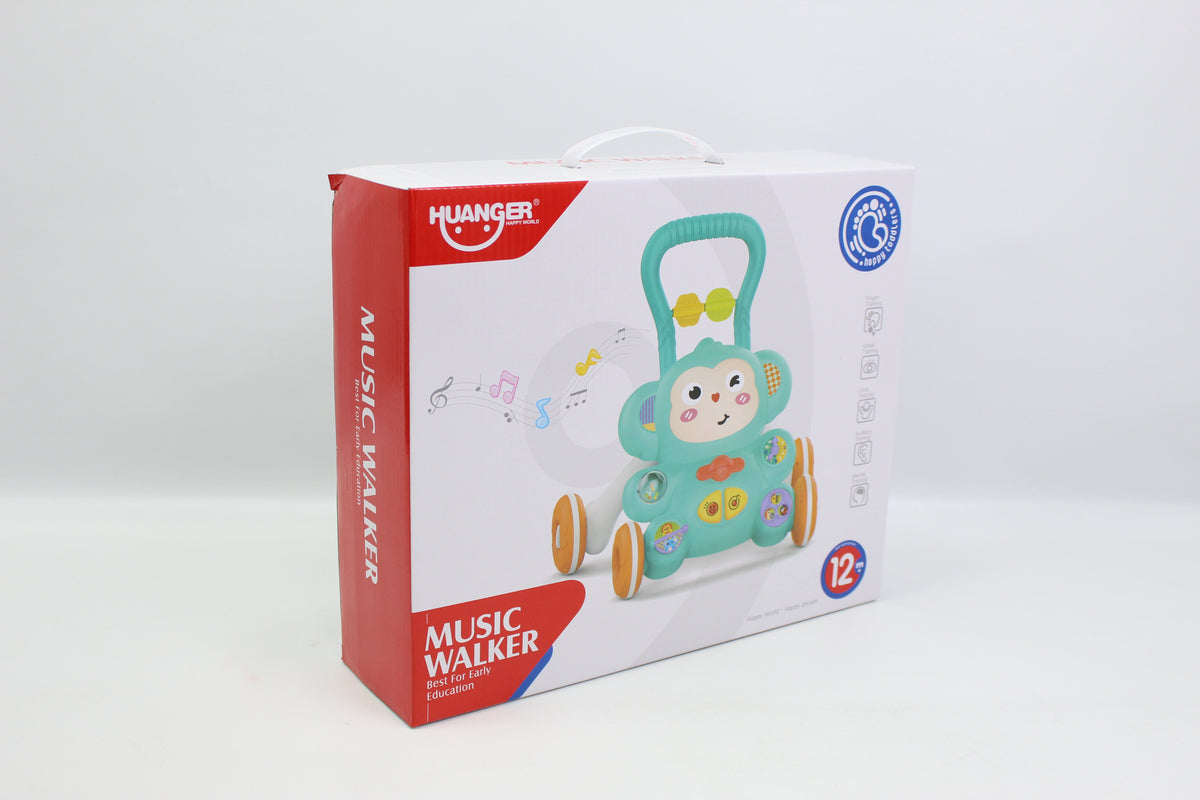 Huanger Musical Baby Walker - Green - Ages 12M+