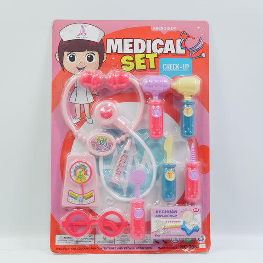Kids Doctor Playset with Medical Tools - Pink - Ages 3+