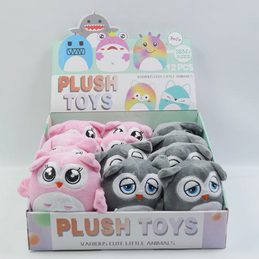 Mini Plush Owl Toy - Assorted Colors - Ages 18M+
