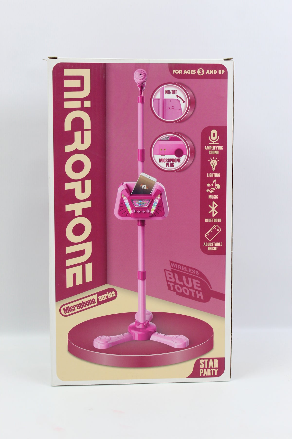 Musical Microphone with Stand - Pink