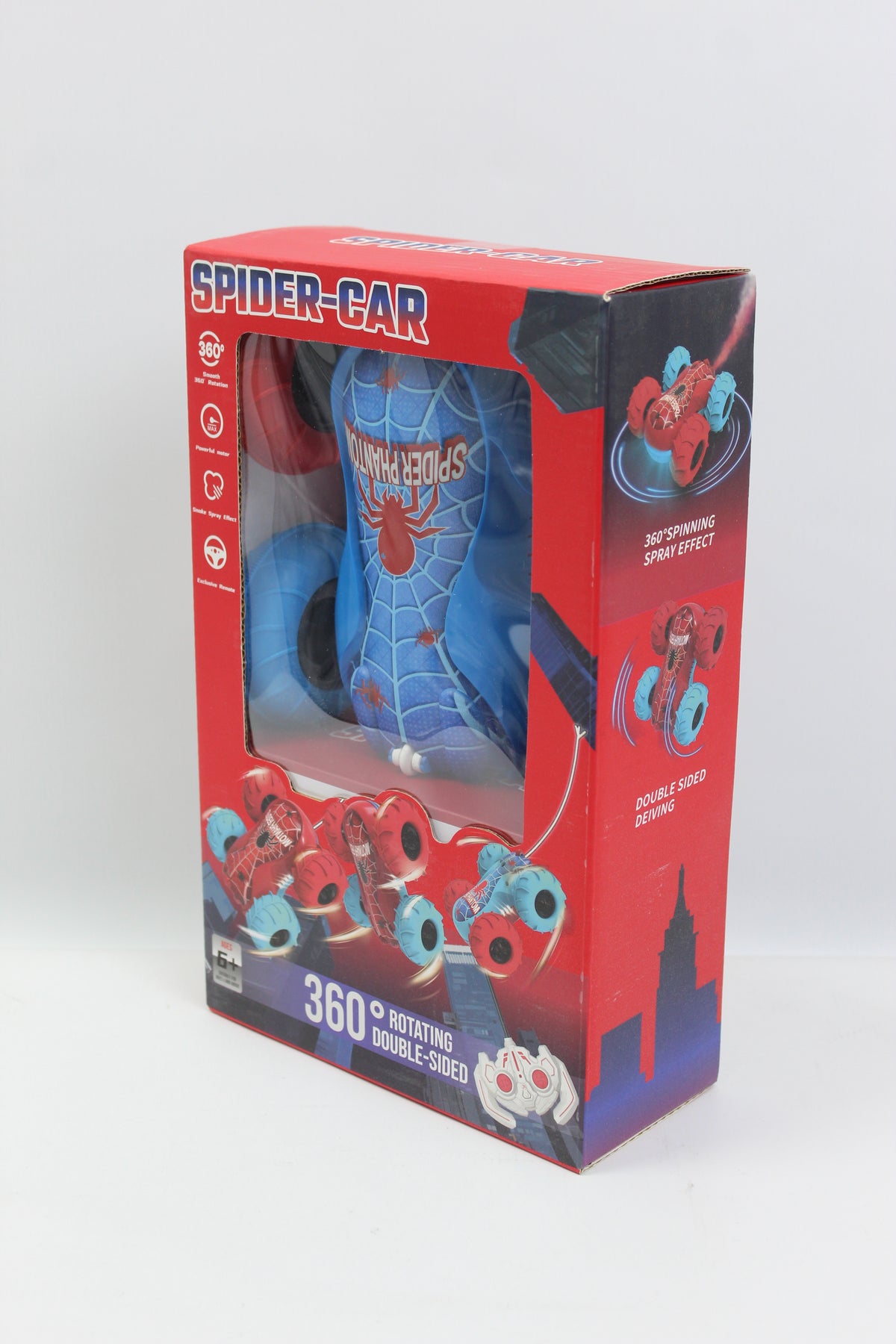 Spider-Man 360° Remote Control Stunt Car with Spray - Ages 6+