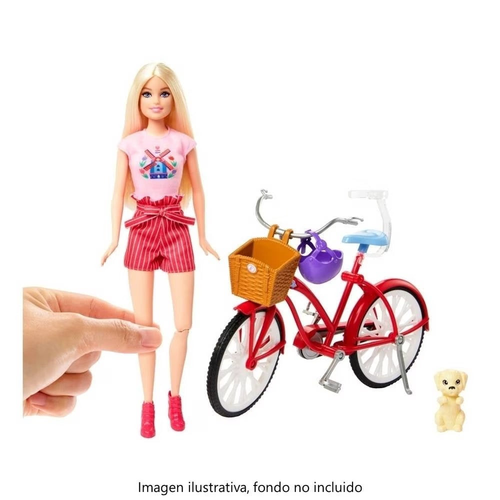 Barbie Pink Passport Bicycle Doll Playset