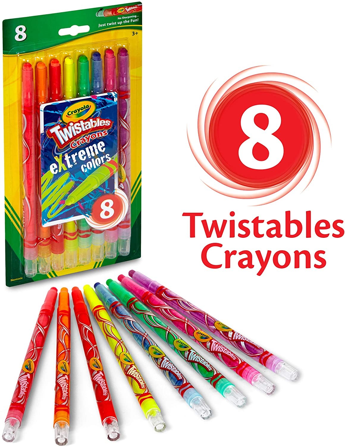 Crayola Twistables Extreme Colors Crayons - 8 Count