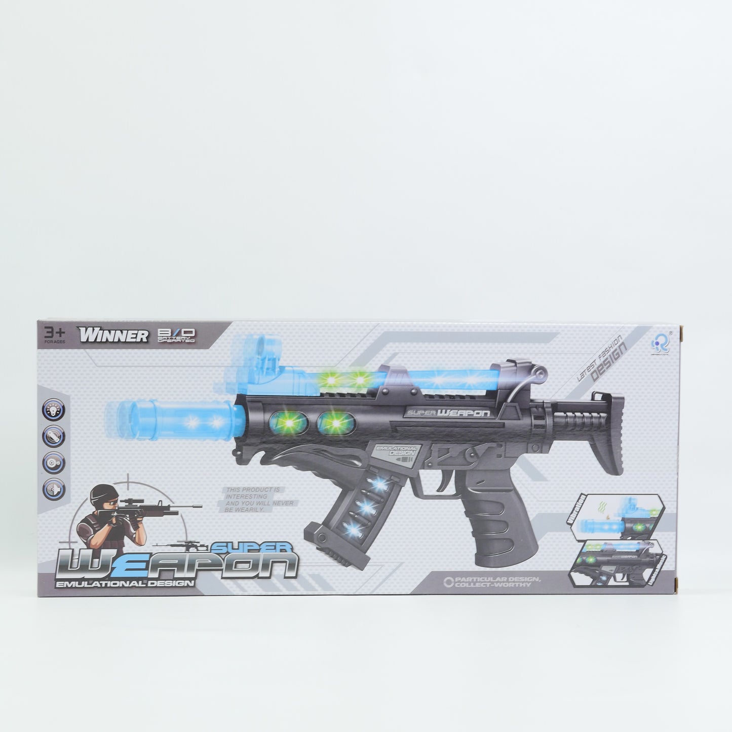 Winner P90 Musical Toy Blaster with Lights - Ages 3+