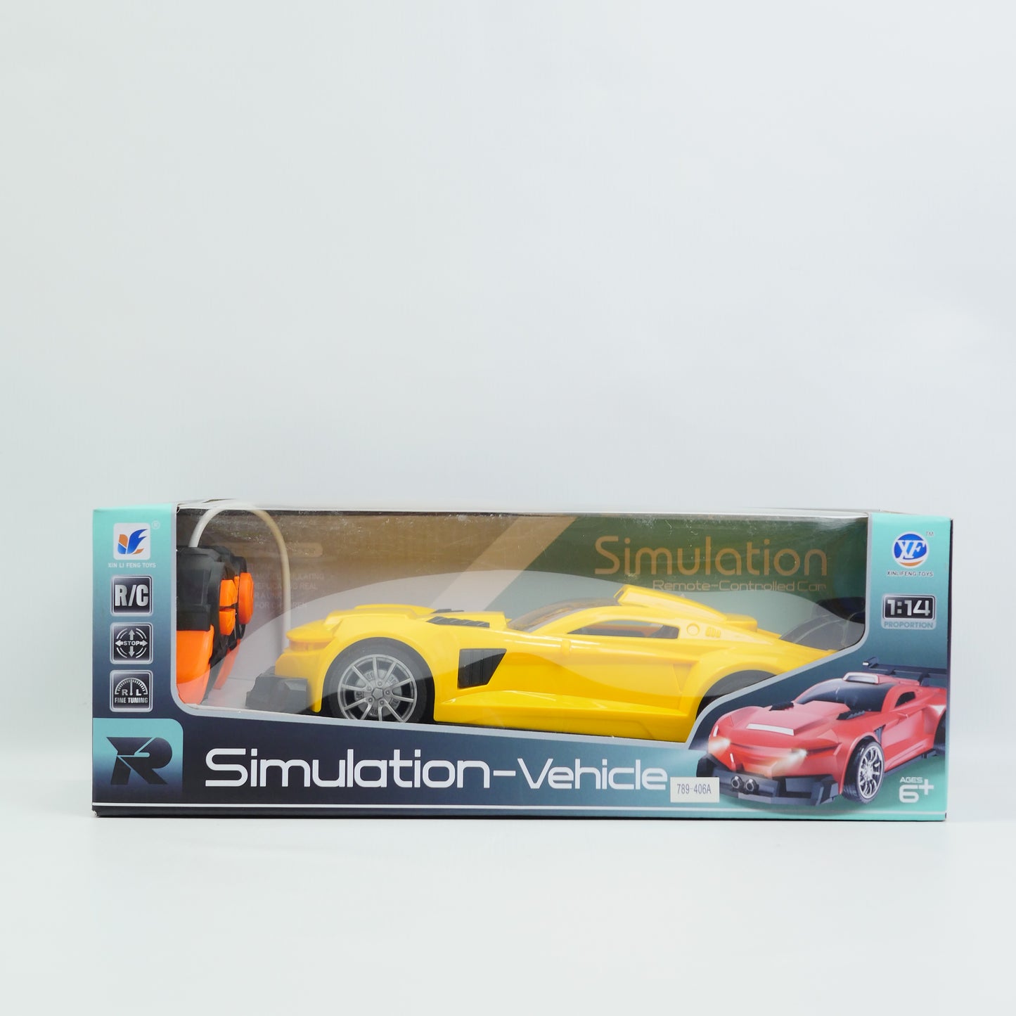 1:14 Remote Control Sports Car with USB Charging - Yellow - Ages 6+