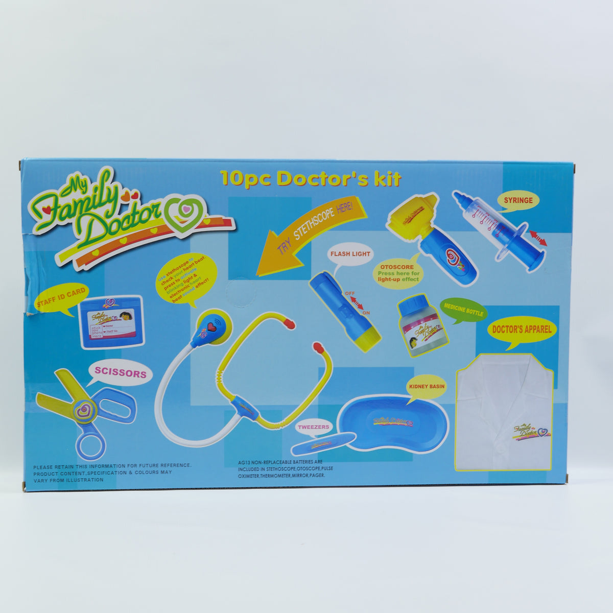 10 Piece Musical Doctor Playset - Blue - for Kids