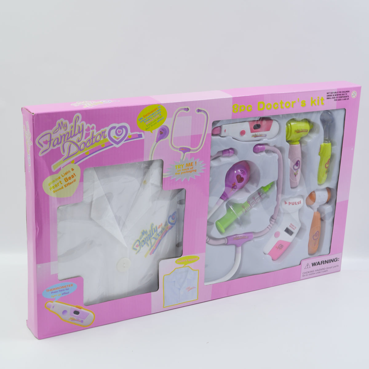 10 Piece Musical Doctor Playset - Pink - for Kids