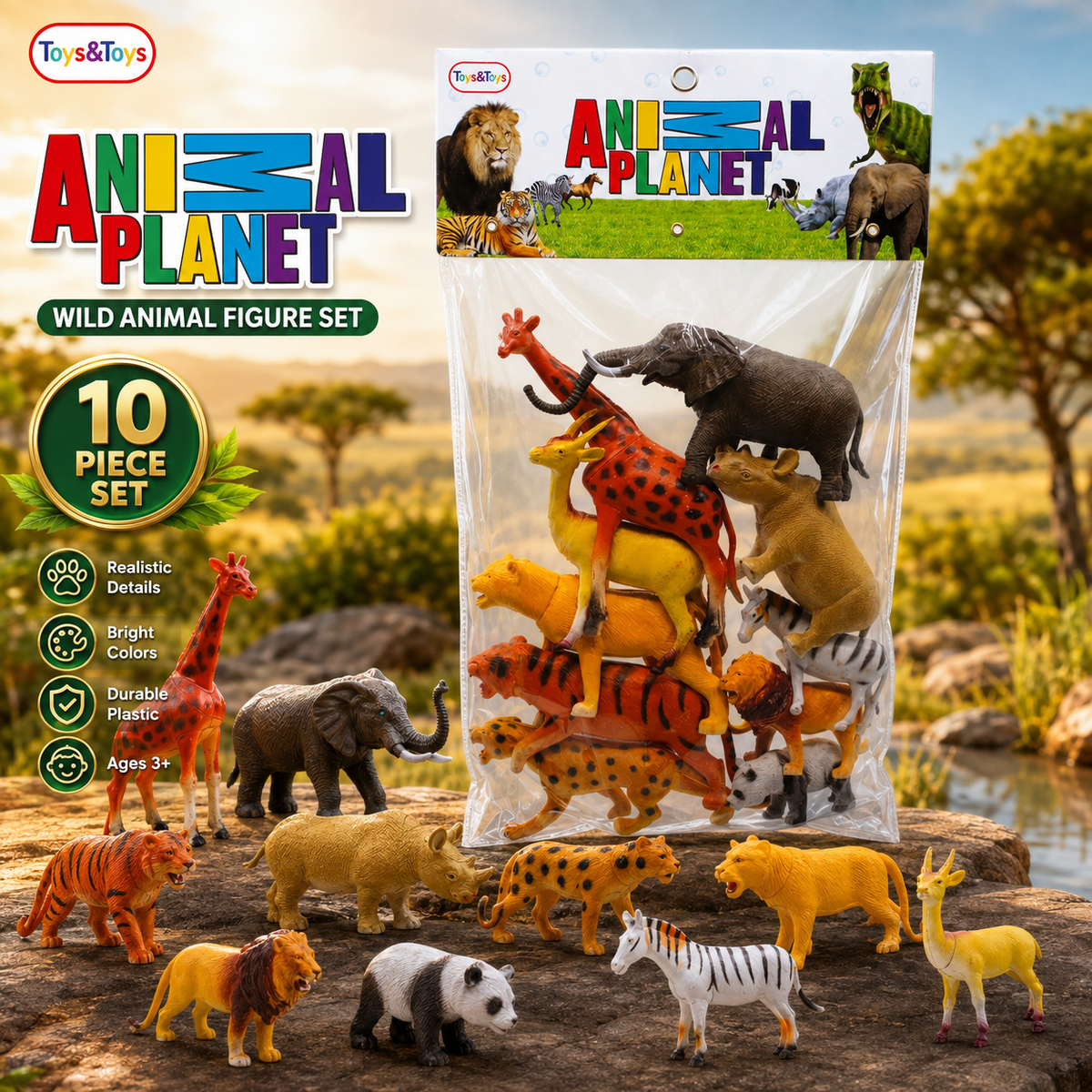 10 Piece Wild Animal Figure Set | Toys & Toys