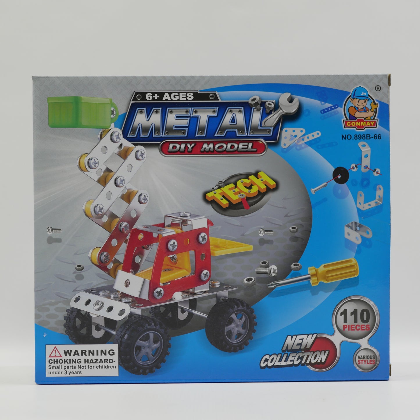 110 Piece Metal Construction Vehicle Building Set - Age 8+