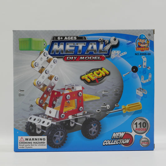 110 Piece Metal Construction Vehicle Building Set - Age 8+