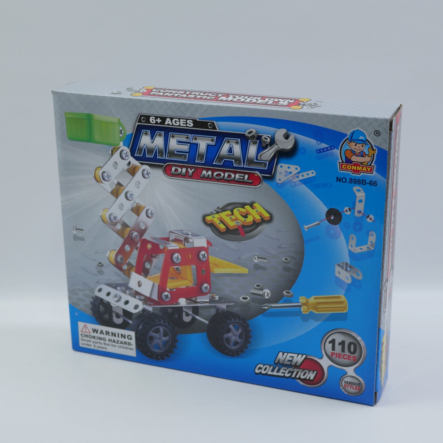 110 Piece Metal Construction Vehicle Building Set - Age 8+