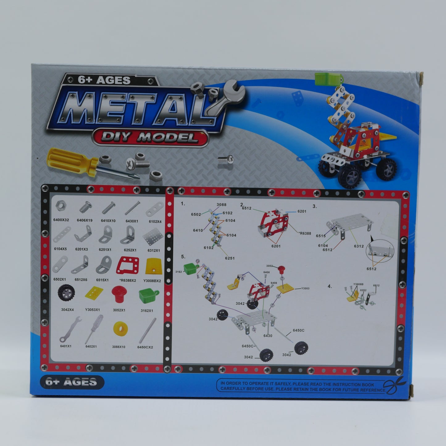 110 Piece Metal Construction Vehicle Building Set - Age 8+