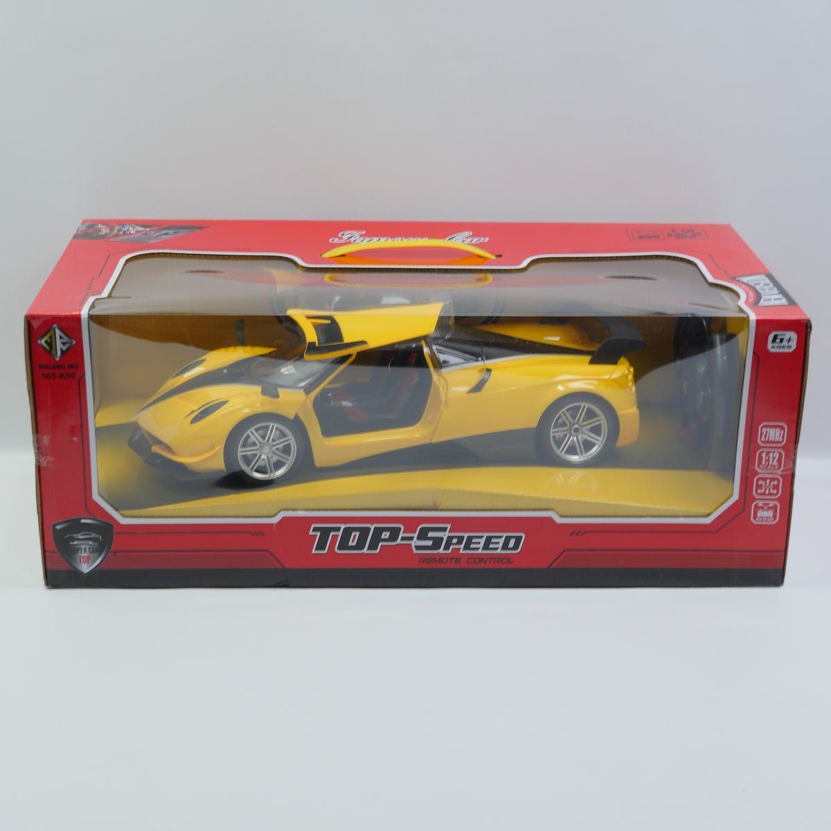 1:12 Remote Control Open-Door Sports Car - Yellow - Ages 8+