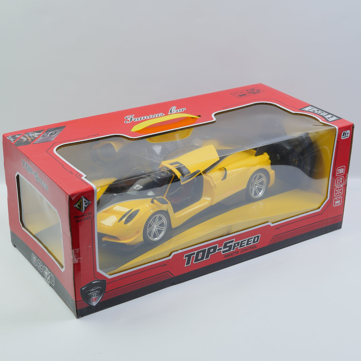 1:12 Remote Control Open-Door Sports Car - Yellow - Ages 8+