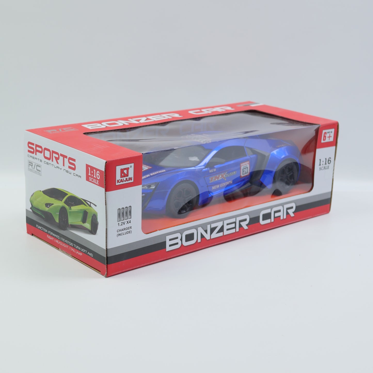 1:16 Remote Control Bonzer Sports Car - Blue - Ages 6+