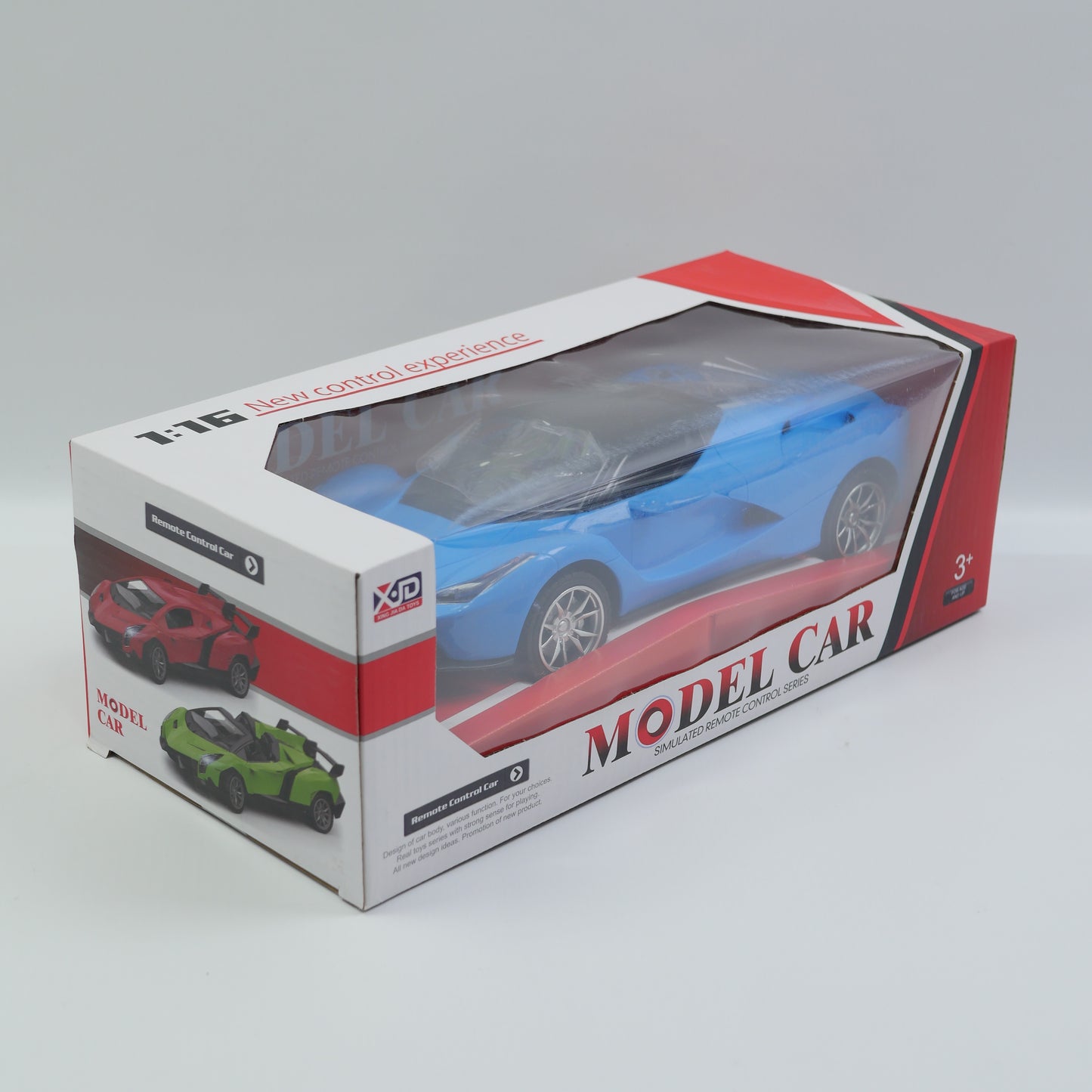 1:16 Remote Control Sports Car with USB Charging - Blue - Ages 3+