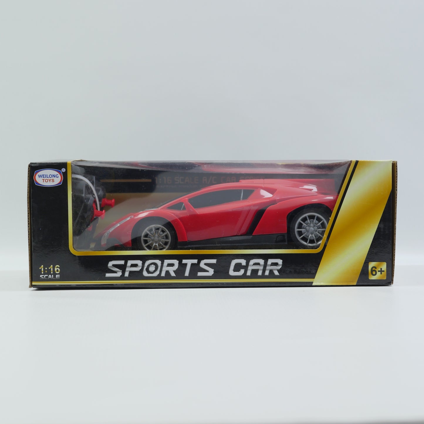 1:16 Remote Control Sports Car with USB Charging - Red - Ages 6+
