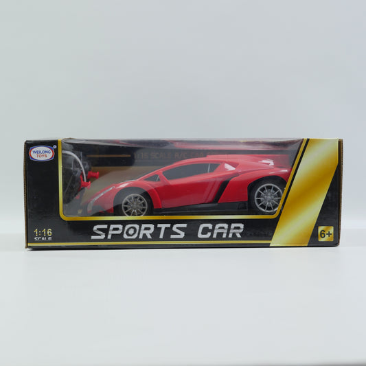 1:16 Remote Control Sports Car with USB Charging - Red - Ages 6+