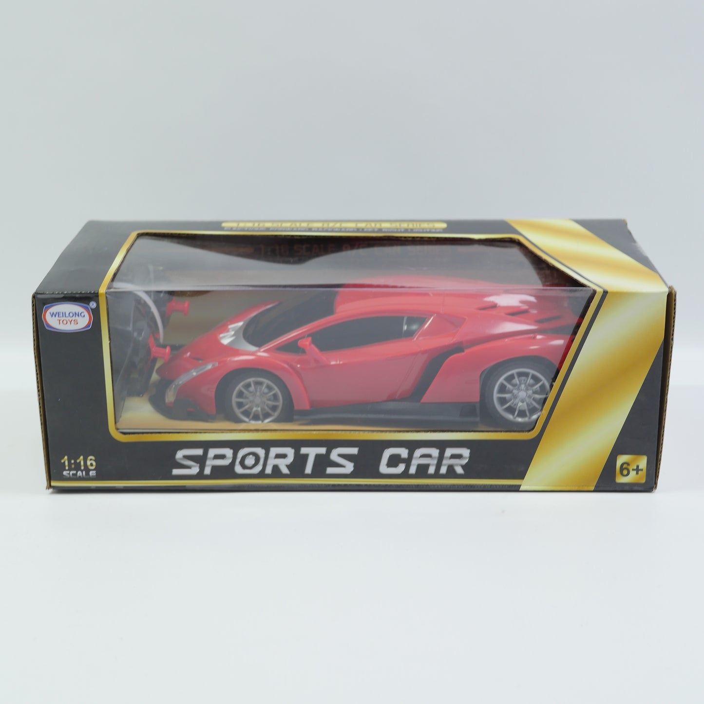 1:16 Remote Control Sports Car with USB Charging - Red - Ages 6+