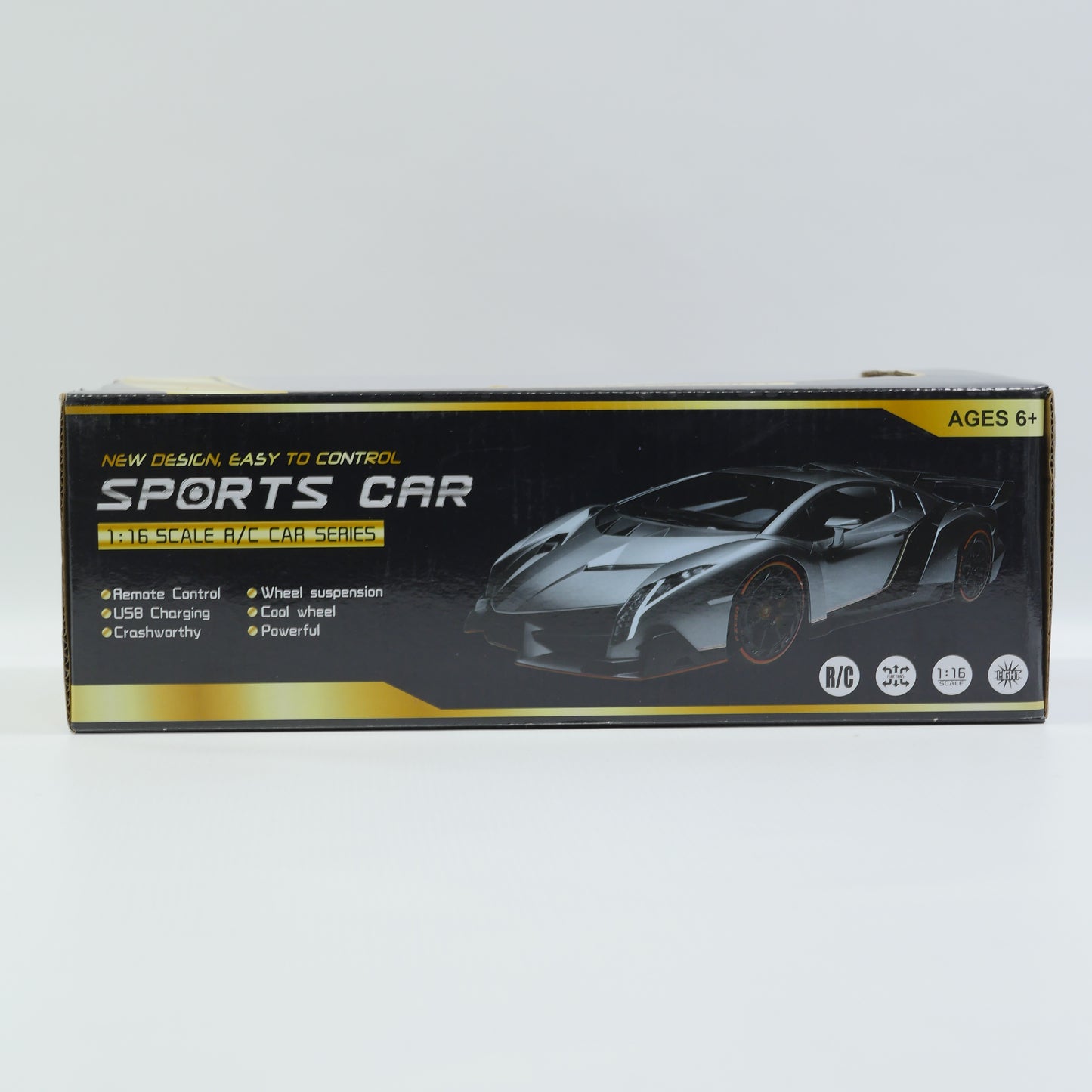 1:16 Remote Control Sports Car with USB Charging - Red - Ages 6+