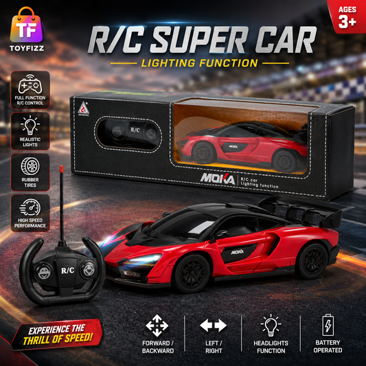 1:20 Remote Control Sports Car with USB Charging - Red - for Kids