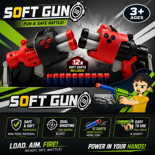 2-in-1 Soft Dart Blaster Pack - Age 3+