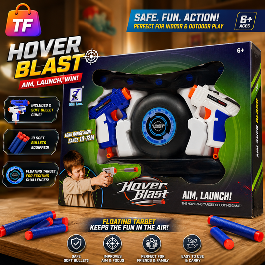 2-in-1 Soft Dart Blaster Set with Target - Age 6+
