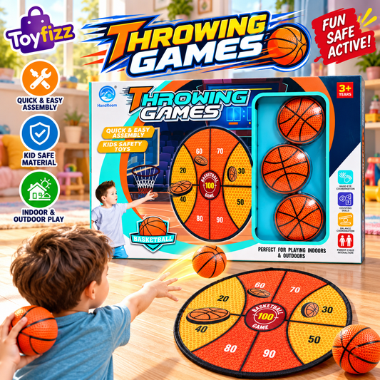 2-in-1 Basketball and Dart Throwing Sports Game - Ages 3+
