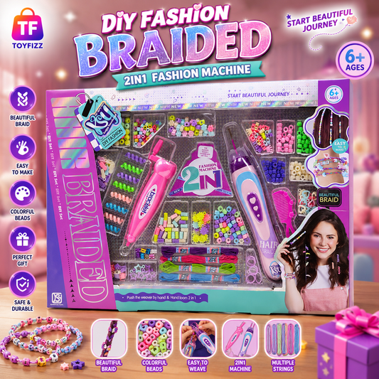 2-in-1 Bead and Hair Braiding Activity Set for Kids