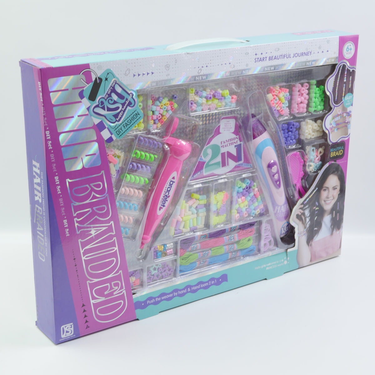 2-in-1 Bead and Hair Braiding Activity Set for Kids